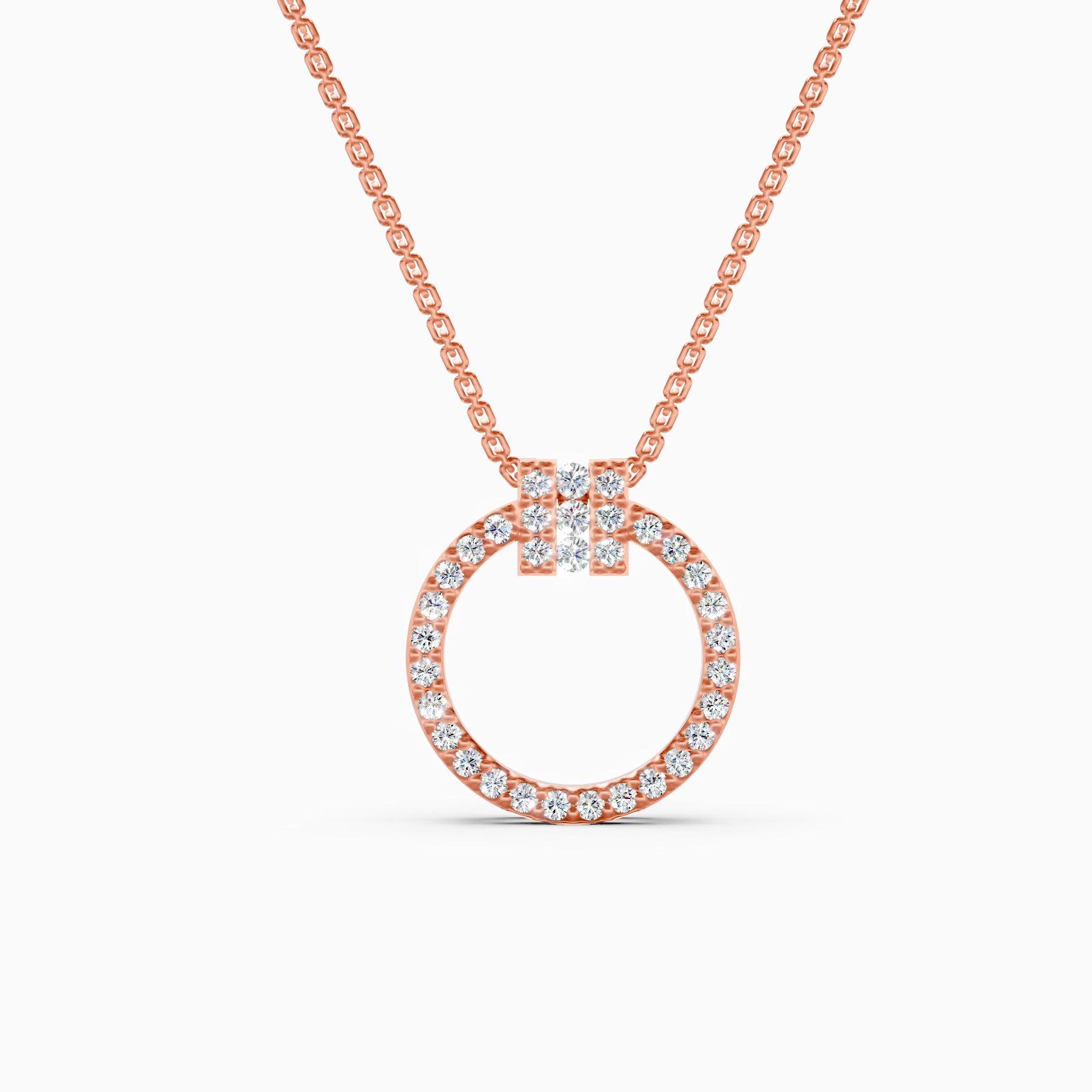 Stylish Circle Lab Grown Diamond Pendant